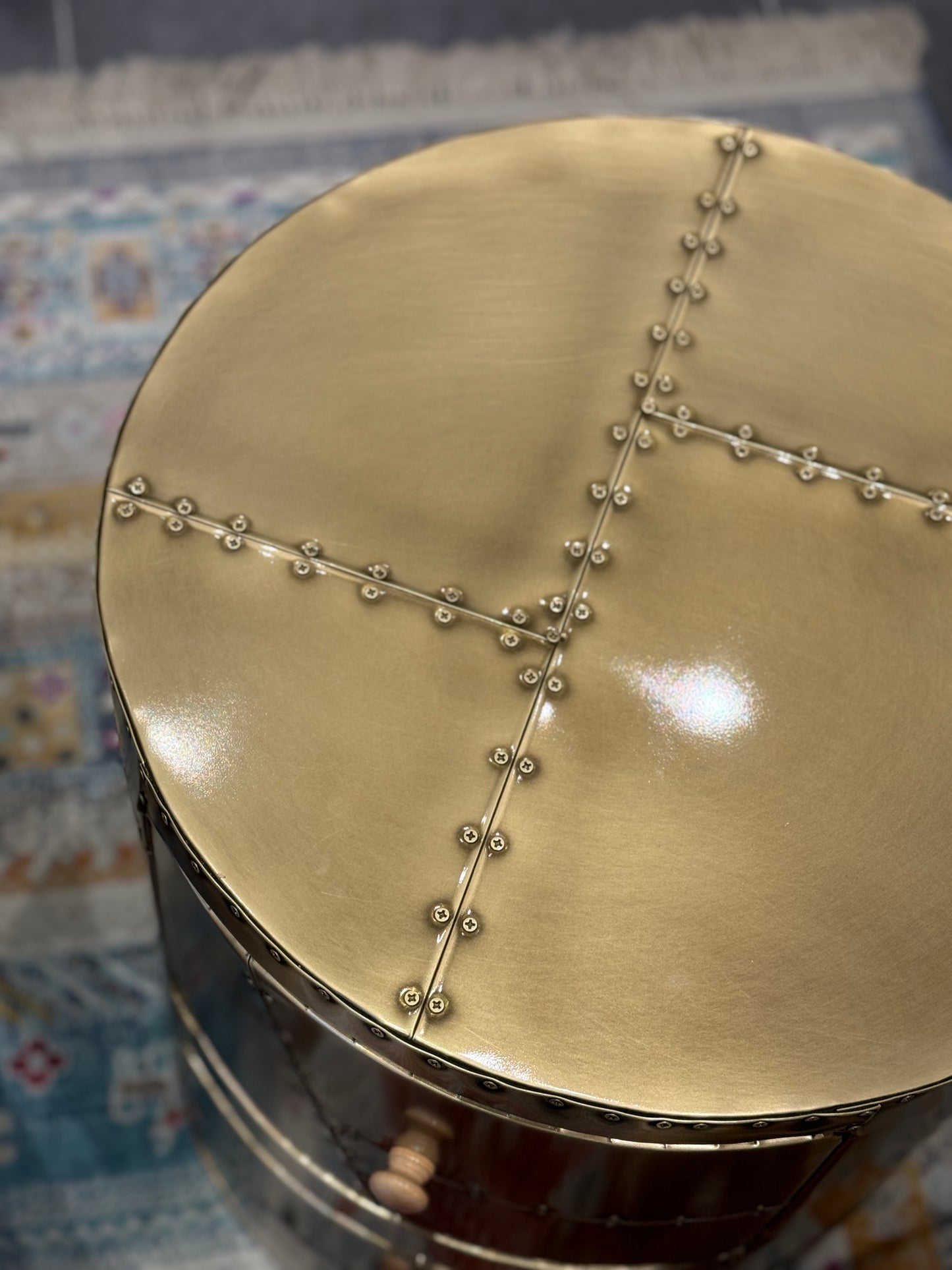 ATELIER Jet Brass Drum Side Table 復古黃銅邊几