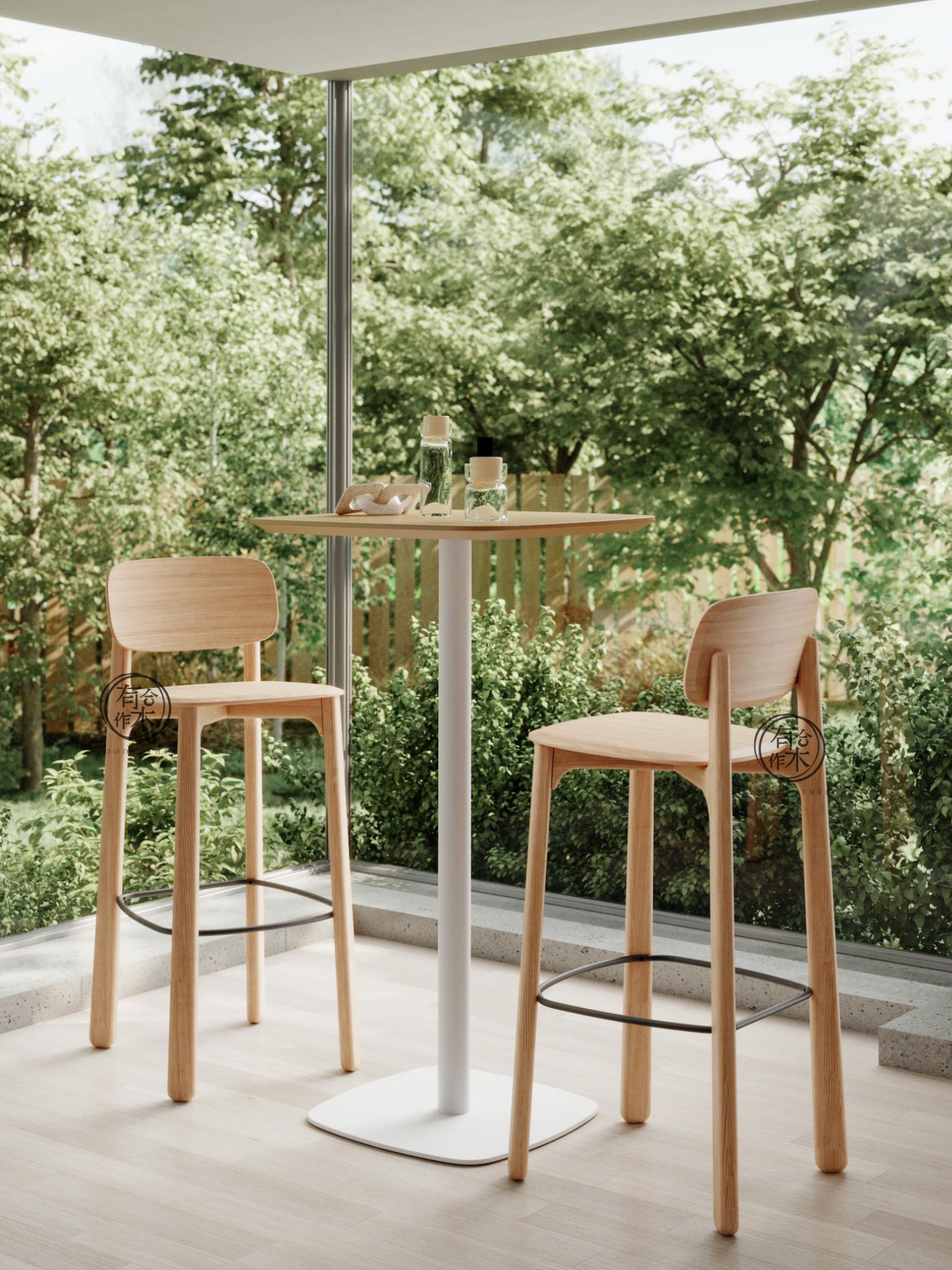 HEYA Bar Stool with Backrest 01 實木靠背吧櫈