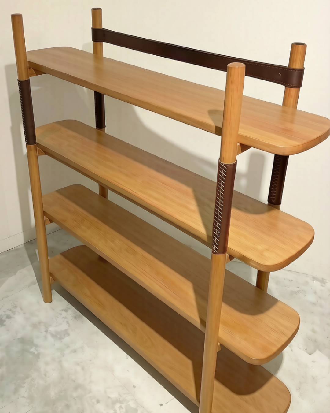 ATELIER Shelf with Leather 實木真皮書架