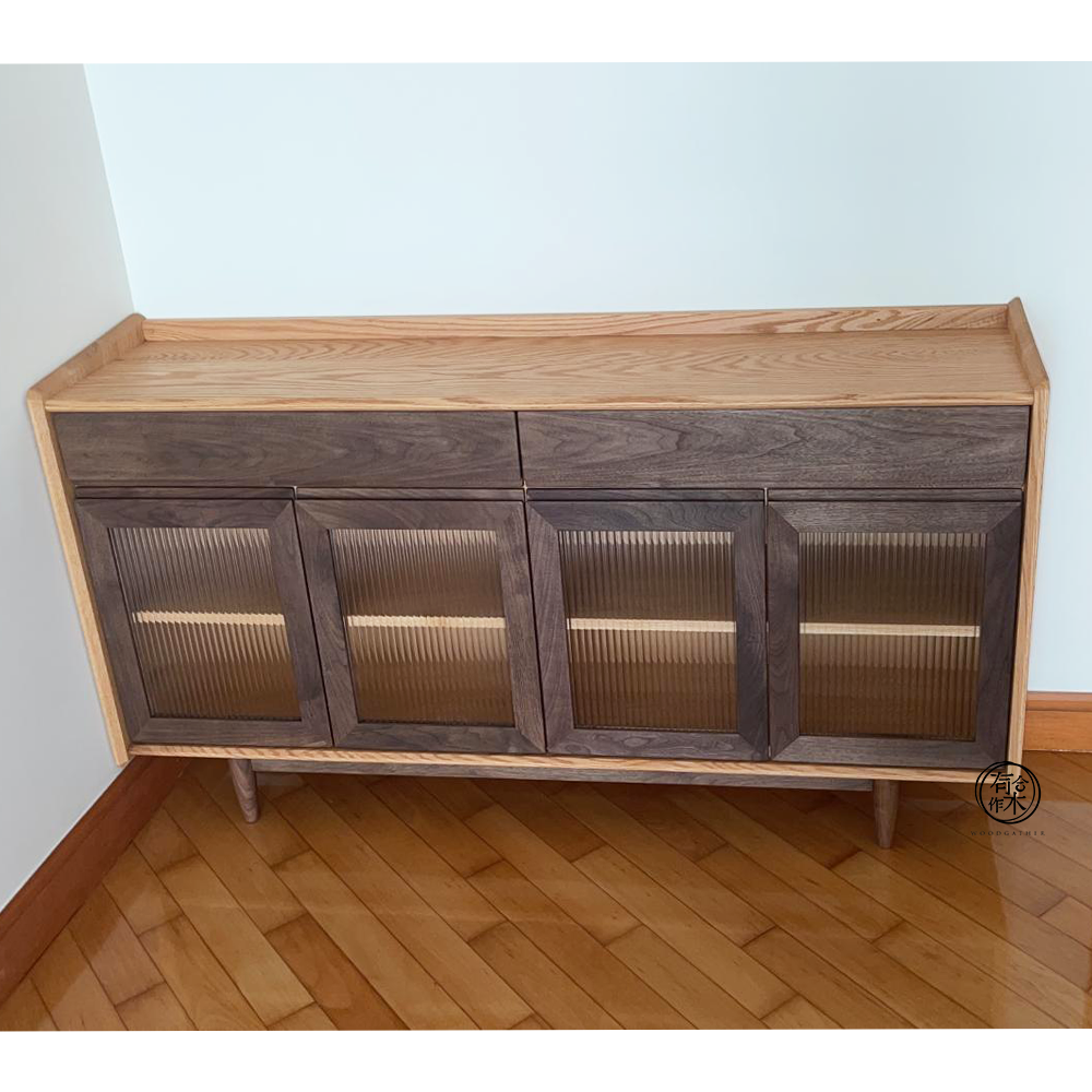 SIMPLY 4-Door Sideboard with Drawer 實木儲物櫃(可訂造)