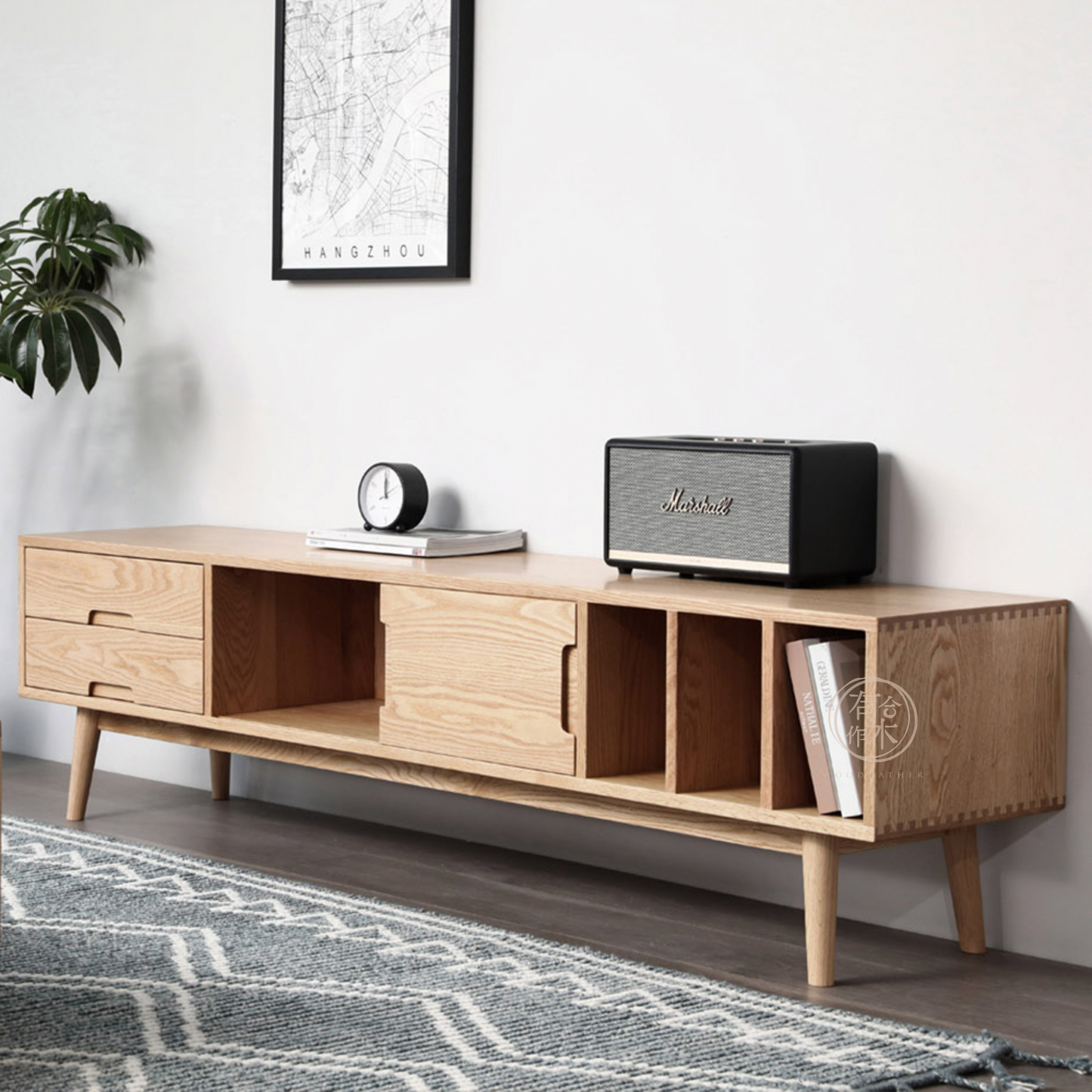 SIMPLY Sliding-Door with shelf TV Board 實木電視櫃(可訂造)