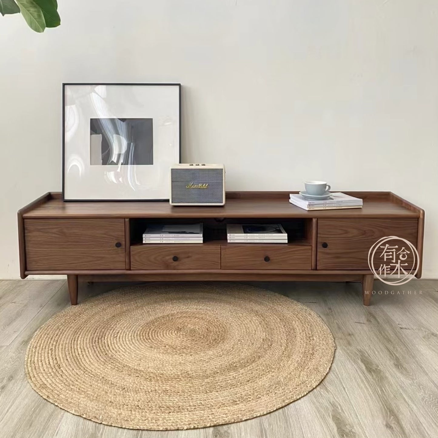 SIMPLY 2-drawer TV Board with 2-door 實木電視櫃(可訂造)