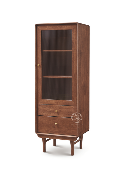 VARIETY-Arch Beside Cabinet with Glass Door 02 實木玻璃邊櫃