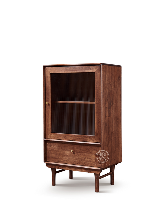 VARIETY-Arch Beside Cabinet with Glass Door 實木玻璃邊櫃