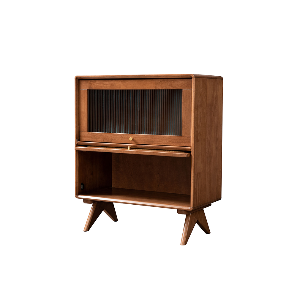 VARIETY-Cherry 2 Levels Cabinet 01 實木藤織雙層矮櫃