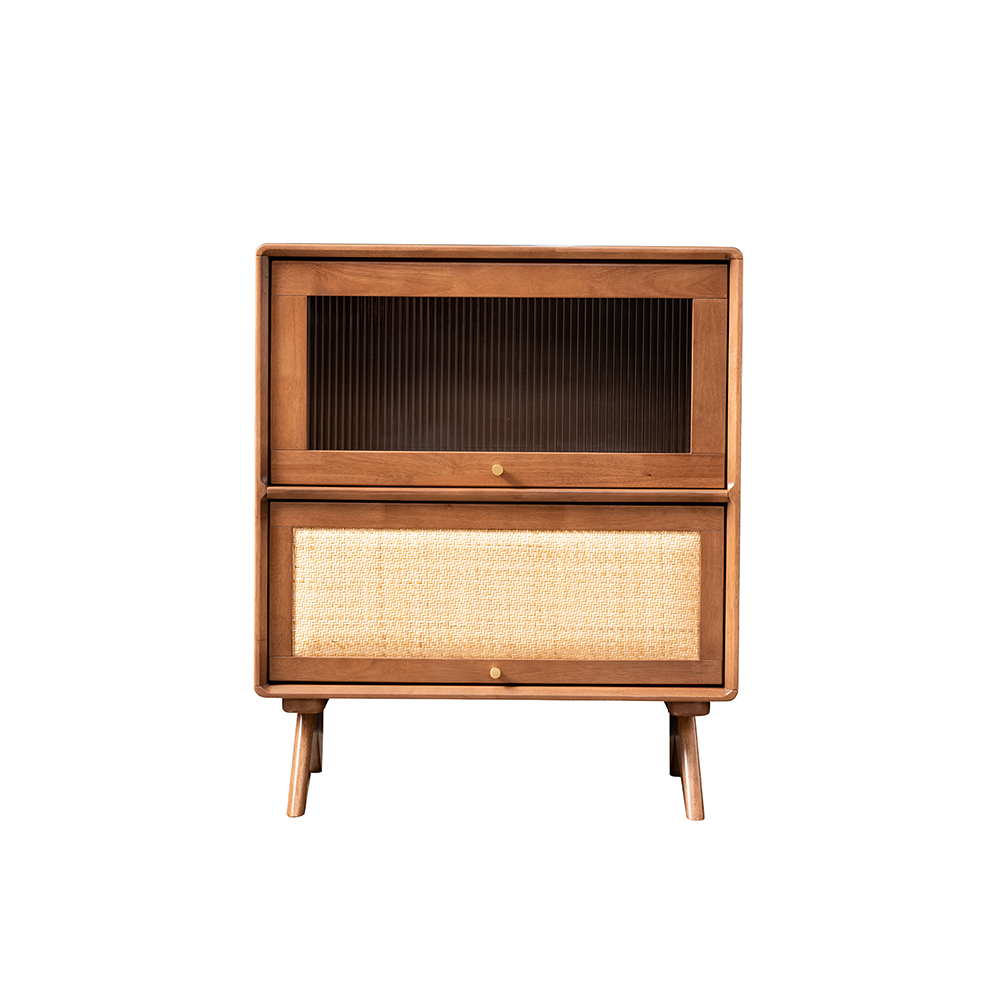 VARIETY-Cherry 2 Levels Cabinet 01 實木藤織雙層矮櫃