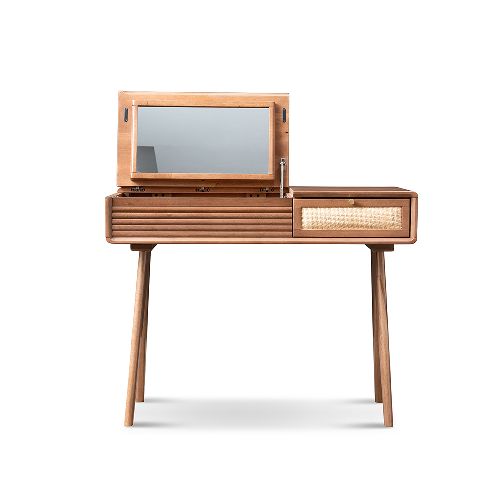 VARIETY-Cherry Dressing Table 01 實木藤織上揭梳妝枱