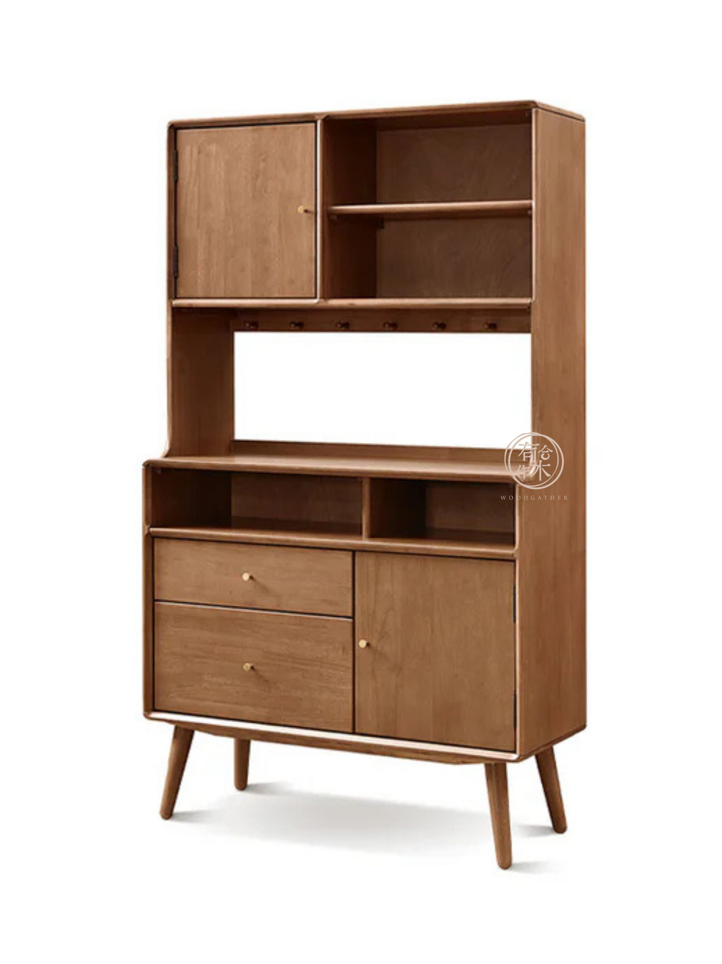 VARIETY High Sideboard - 2-Door / 2 Drawers with shelf solid wood high sideboard