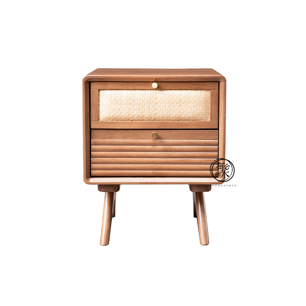 VARIETY-Cherry Nightstand 01 實木藤織床頭櫃