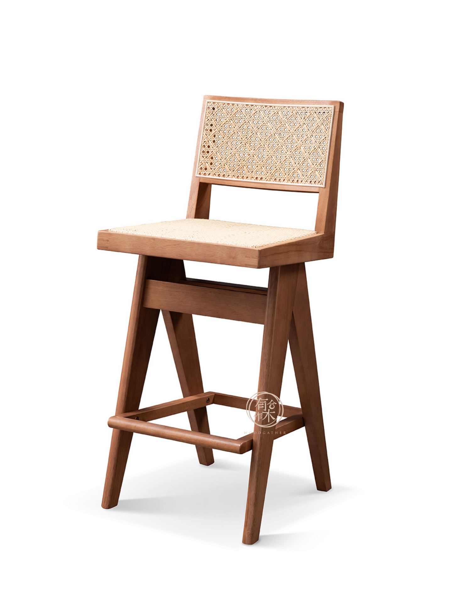 VARIETY-Cherry Rattan Bar Stool 01 實木籐織吧椅