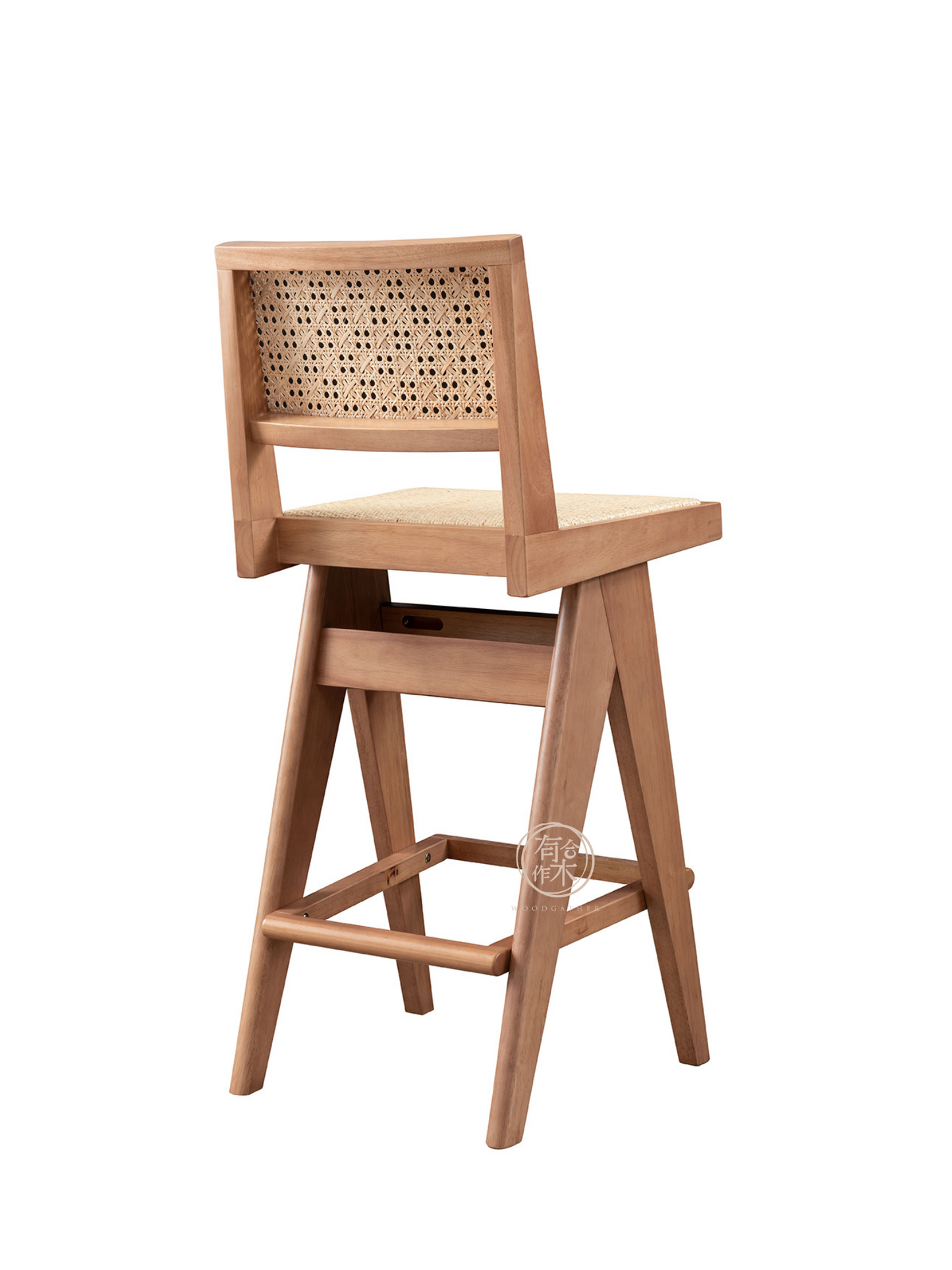 VARIETY-Cherry Rattan Bar Stool 01 實木籐織吧椅