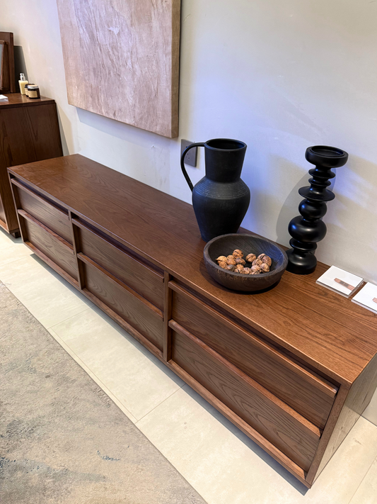 VARIETY 160 TV Board with Glass Lift-up Door 002 solid wood TV cabinet