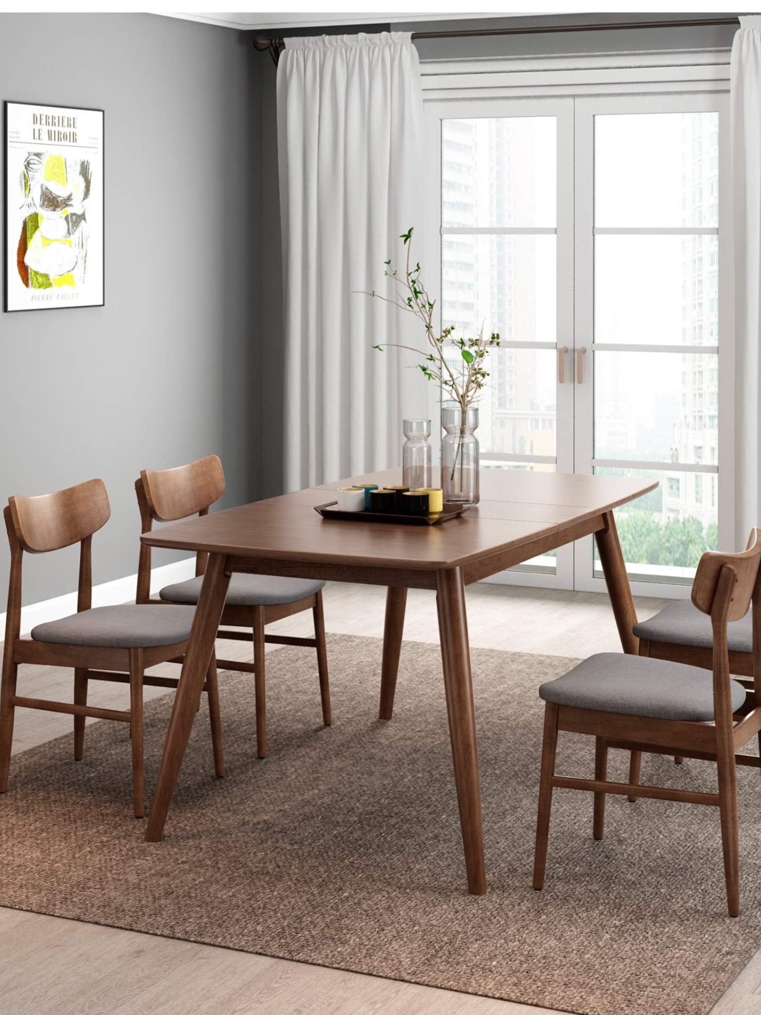 VARIETY Extendable Dining Table solid wood opening and closing table