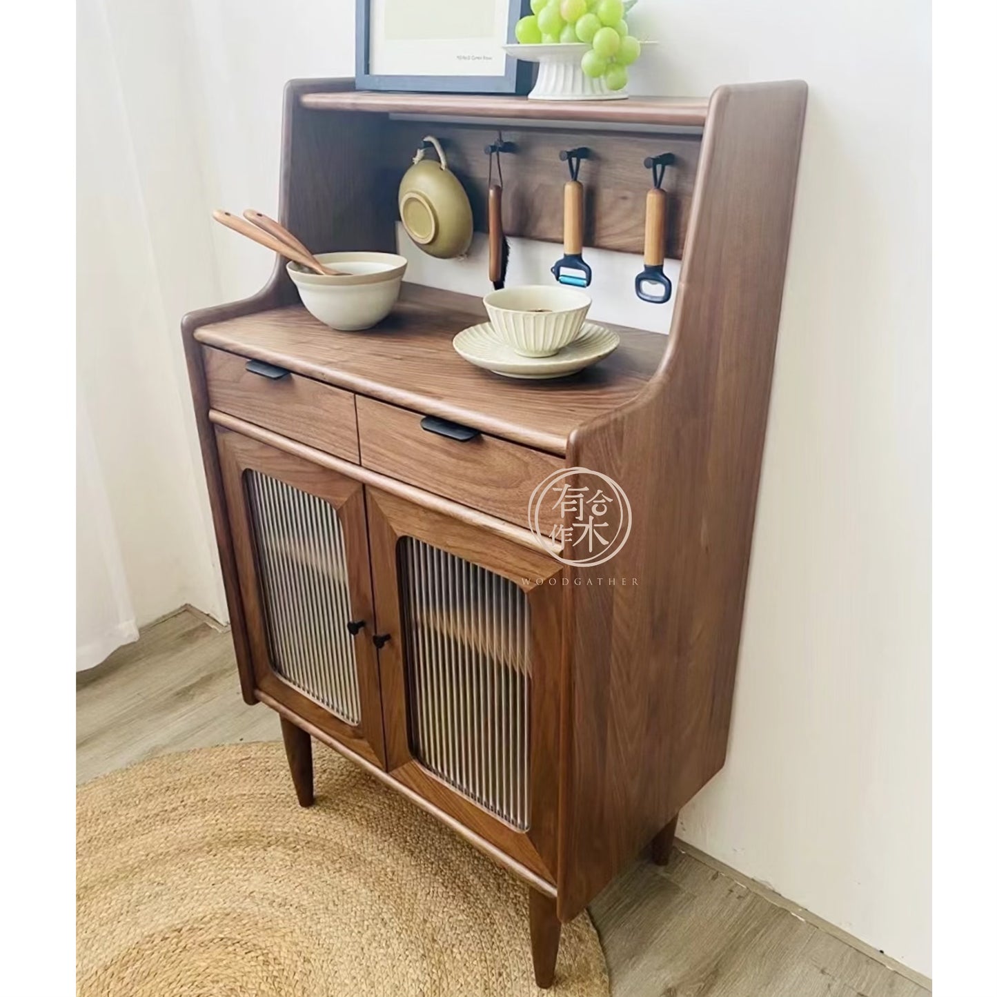 SIMPLY H118 2-door sideboard with 2-drawer 實木邊櫃(可訂造)