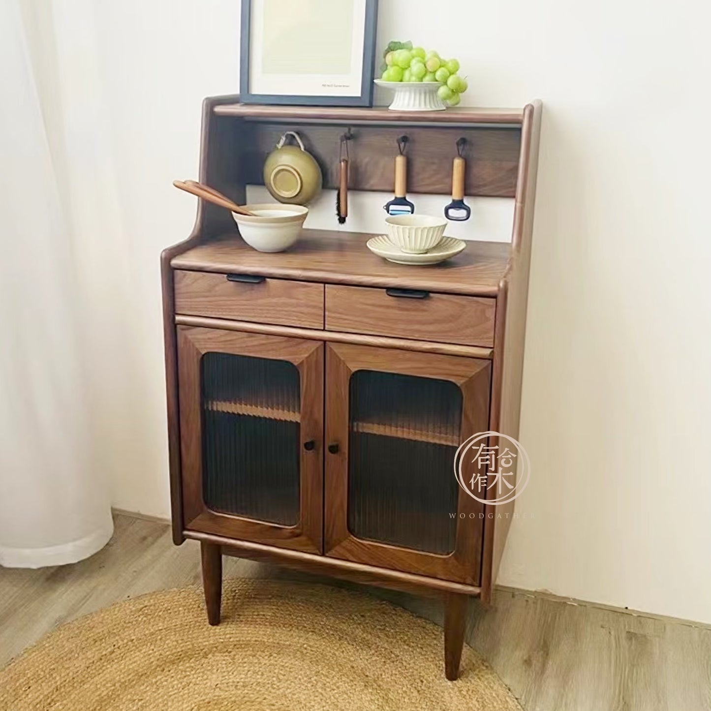 SIMPLY H118 2-door sideboard with 2-drawer 實木邊櫃(可訂造)
