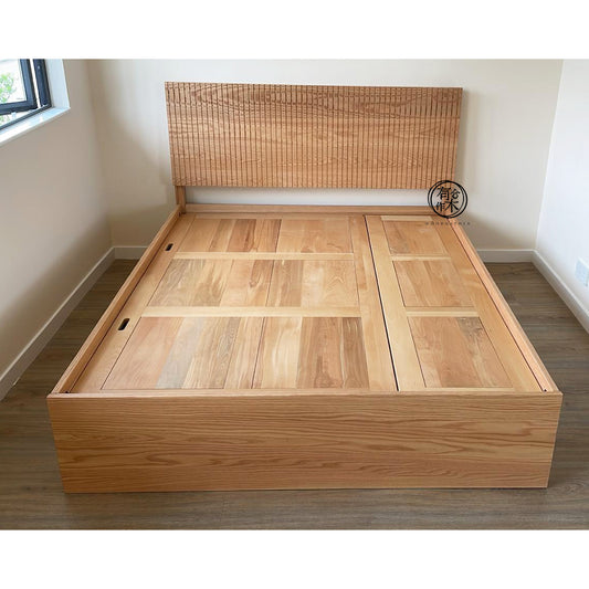 DELIGHT Bed Frame 02 實木油壓床架（條紋床頭板款式）｜可訂造非油壓