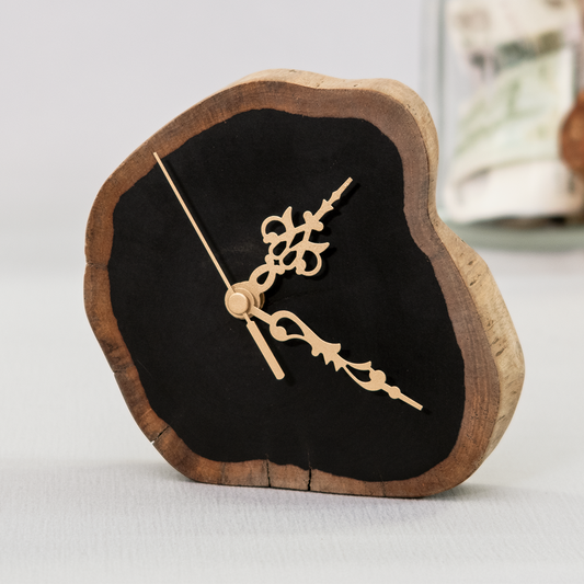 Appreciating wood | Ebony wood table stand/magnetic clock
