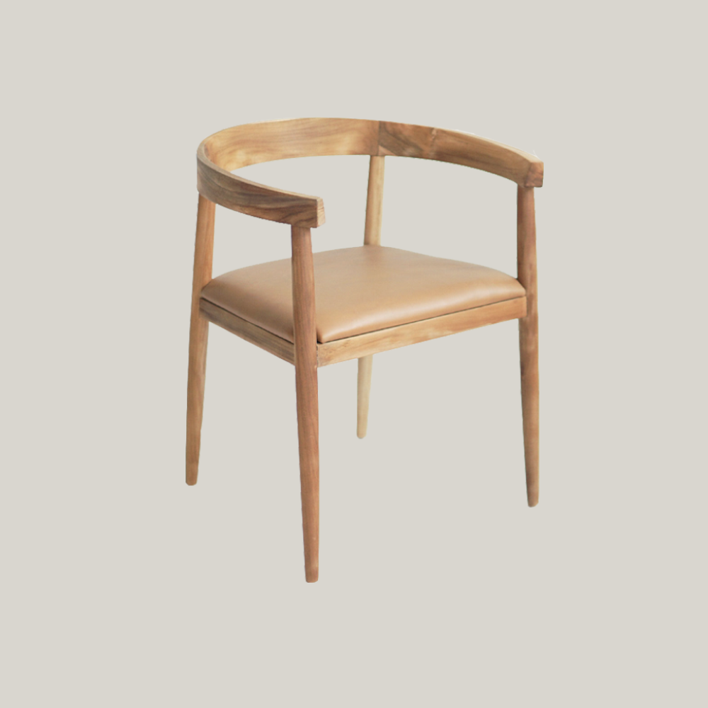 【陳列品出售】COCOA Teak Dining Chair Leather 印尼柚木小牛皮餐椅