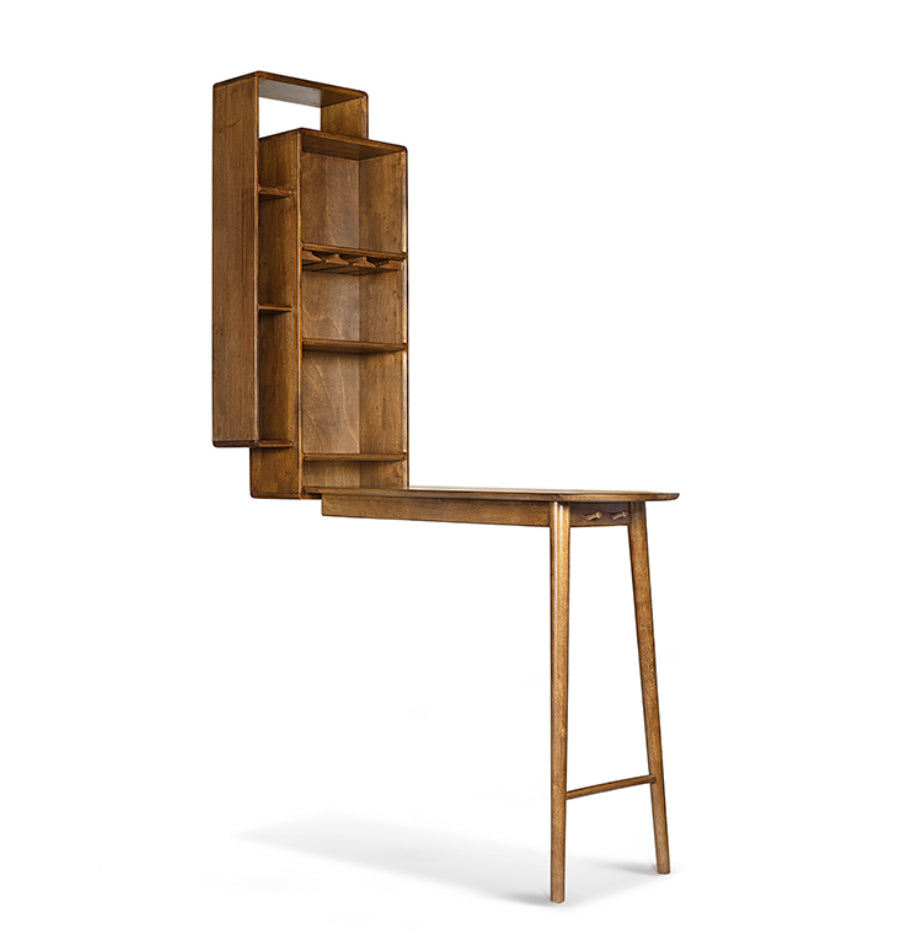 VARIETY Bar Table and Shelf solid wood bar table with shelves