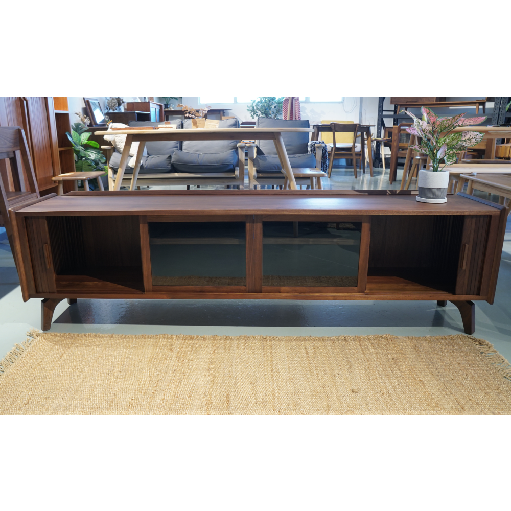 FOREST TV Board 01 solid wood roller shutter glass sliding door TV cabinet