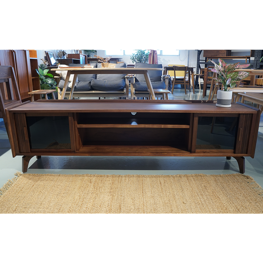 FOREST TV Board 01 solid wood roller shutter glass sliding door TV cabinet