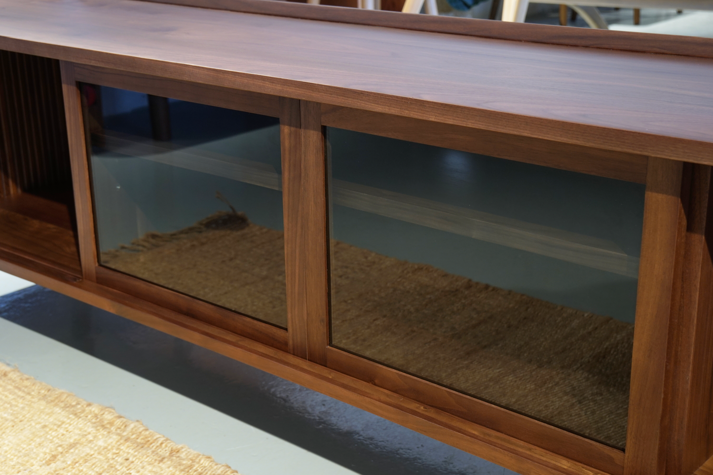 FOREST TV Board 01 solid wood roller shutter glass sliding door TV cabinet