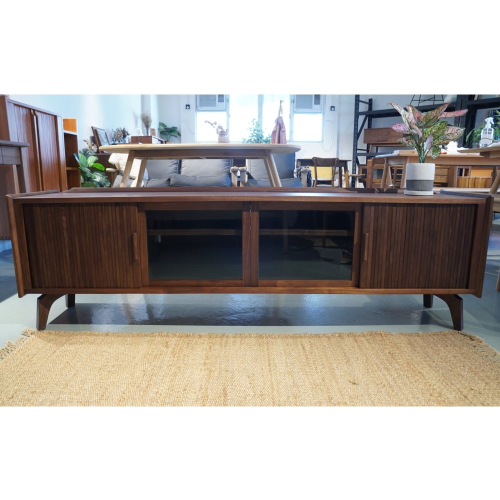 FOREST TV Board 01 solid wood roller shutter glass sliding door TV cabinet