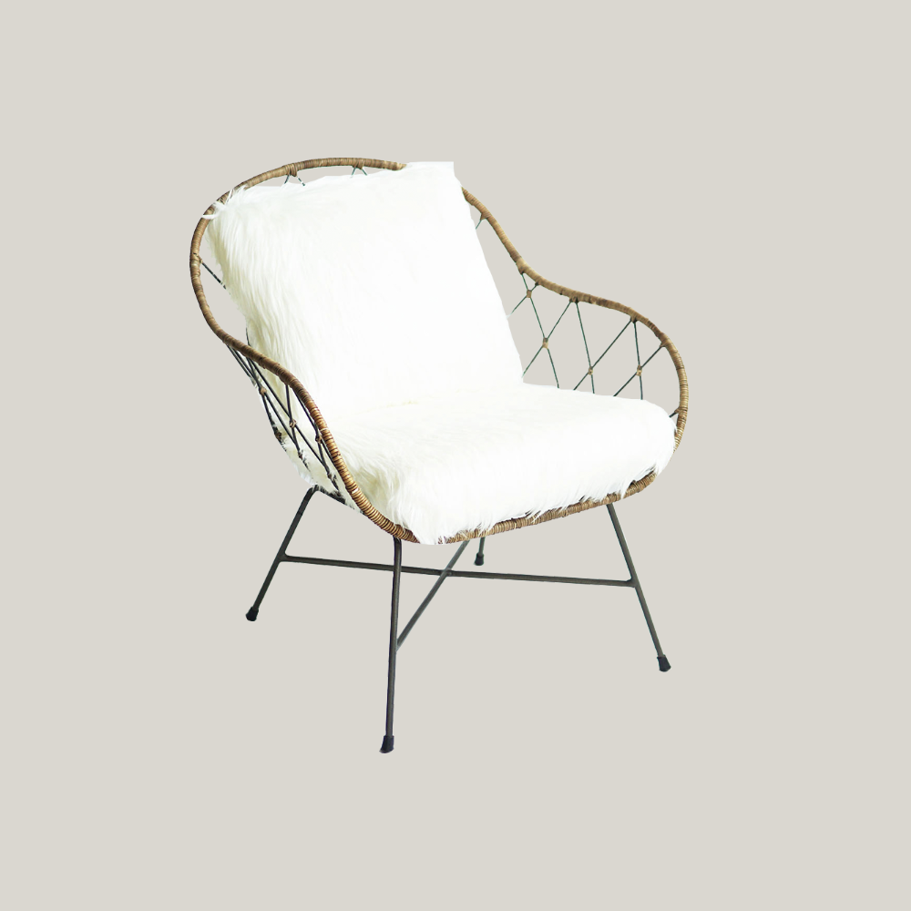 【已售罄】METT Lounge Chair 藤織毛毛休閑椅(陳列品出售)
