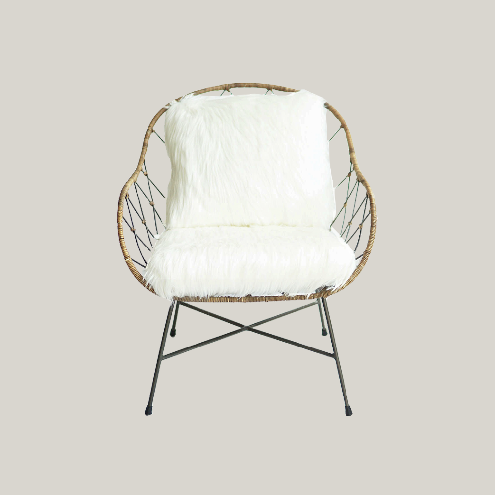 【已售罄】METT Lounge Chair 藤織毛毛休閑椅(陳列品出售)