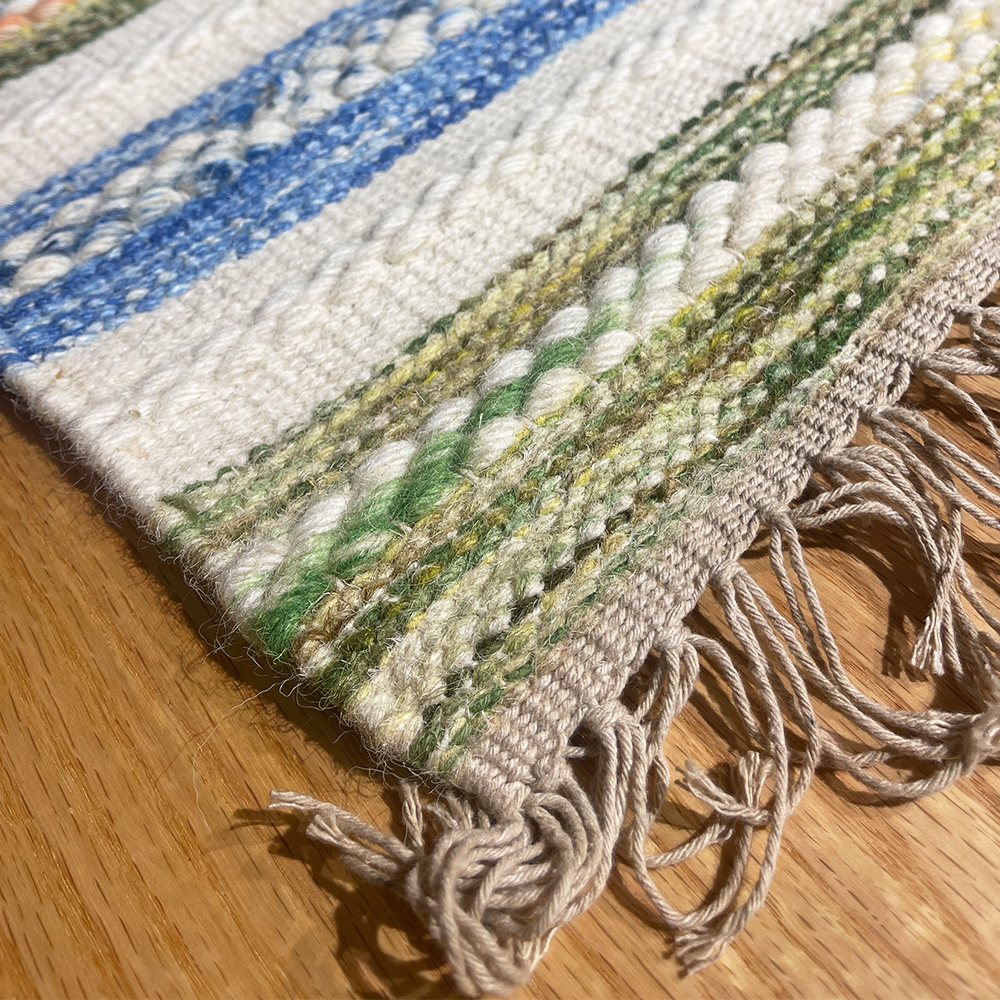 【已售出】India Hand-braided Wool Rug (white & blue) 印度羊毛編織地毯