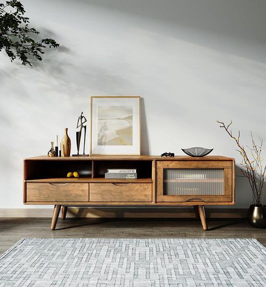 VARIETY 160 TV Board with Glass Lift-up Door solid wood glass lift-up door TV cabinet