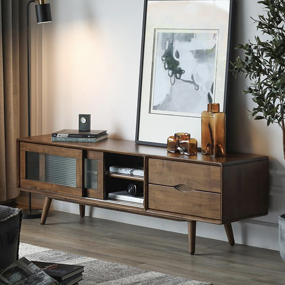 VARIETY 180/200 TV Board with Glass Sliding Door 實木玻璃趟門電視櫃