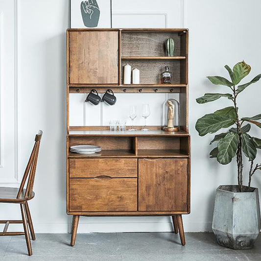VARIETY High Sideboard - 2-Door / 2 Drawers with shelf solid wood high sideboard