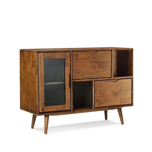 VARIETY Sideboard - Glass Door / 2 Drawers solid wood storage cabinet