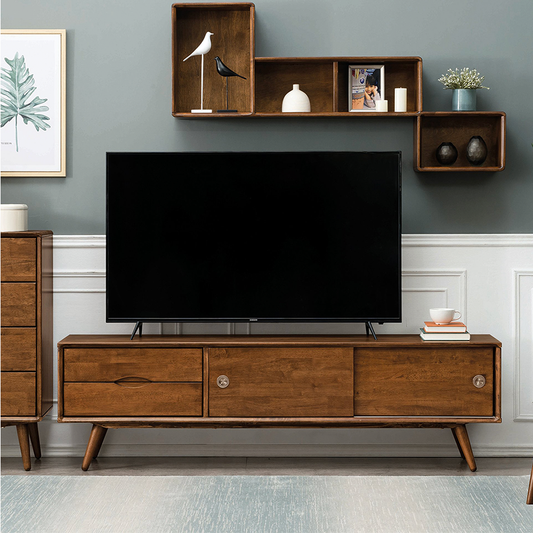 VARIETY Sliding-Door TV Board solid wood sliding door TV cabinet