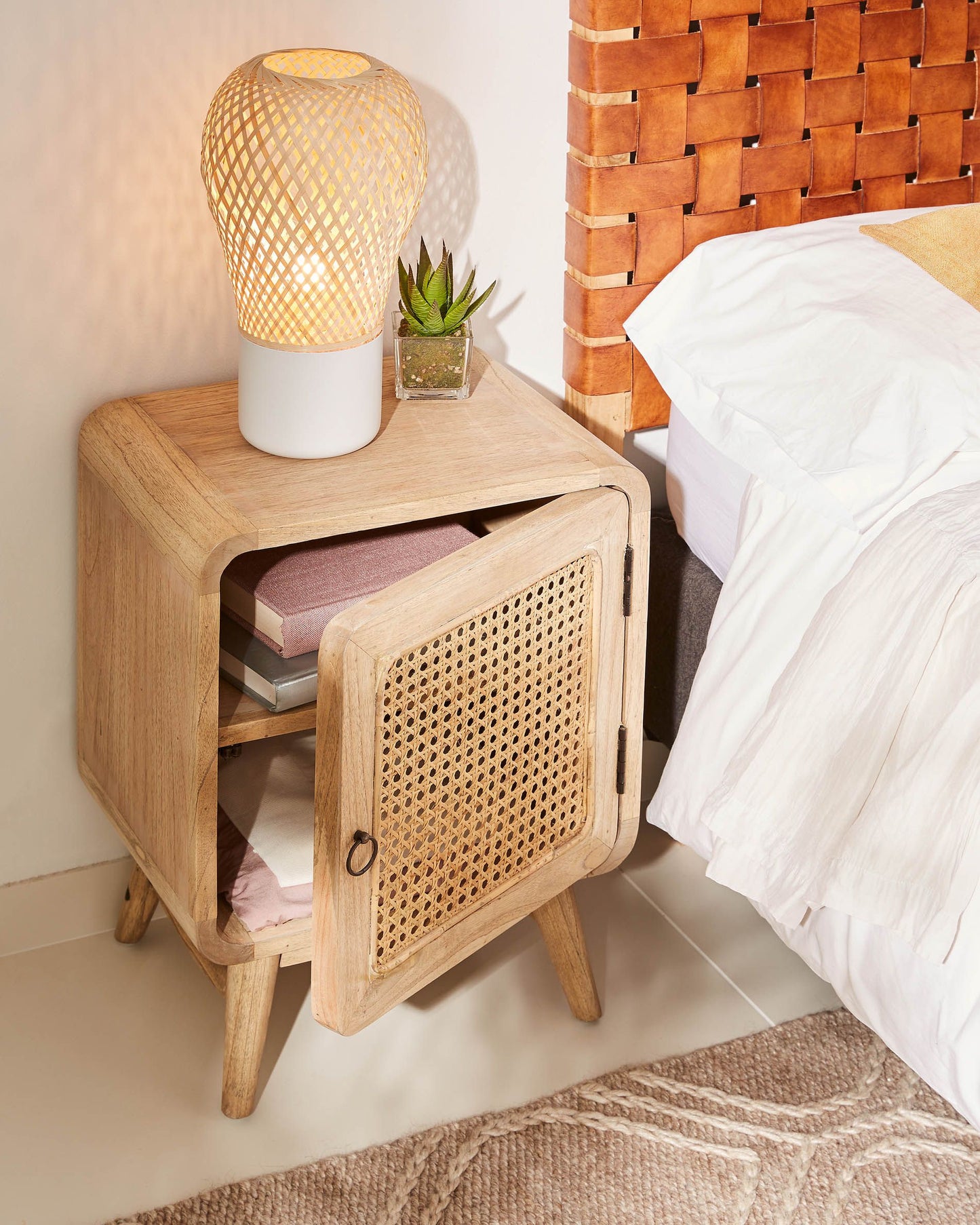 VENTILO Bedside Table Indonesian neem wood bedside table
