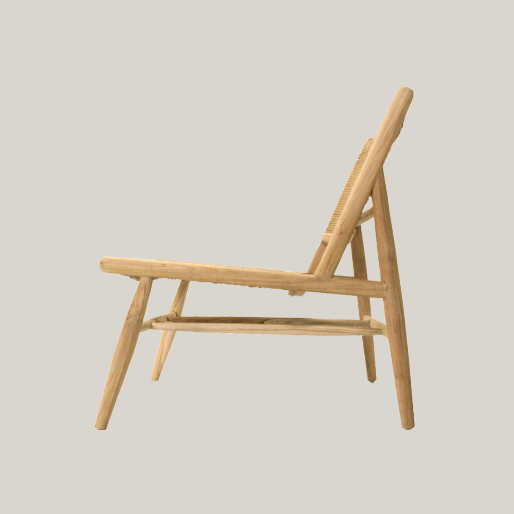 【陳列品出售】VINE Teak Relax Deckchair 印尼柚木藤織休閑椅