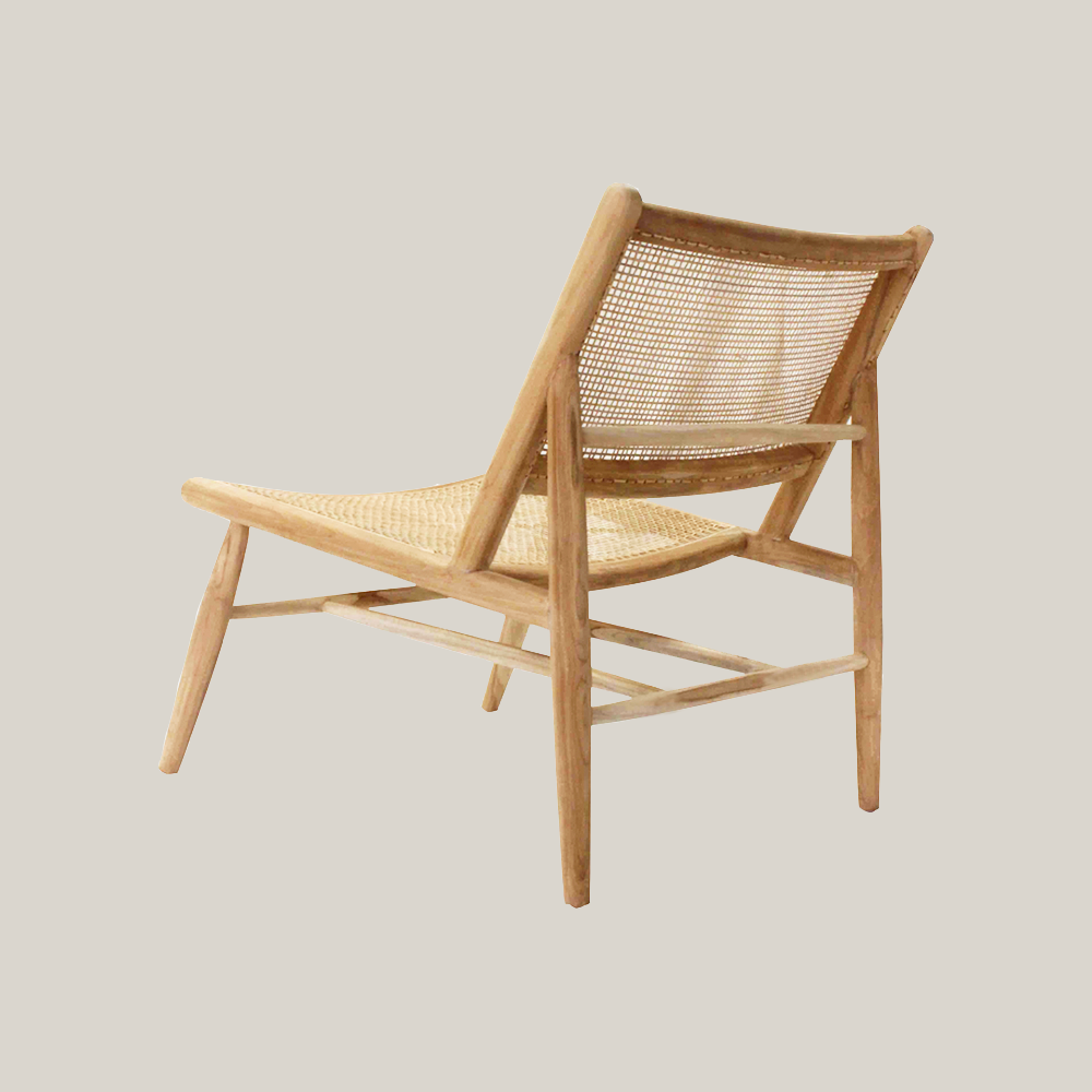 【陳列品出售】VINE Teak Relax Deckchair 印尼柚木藤織休閑椅
