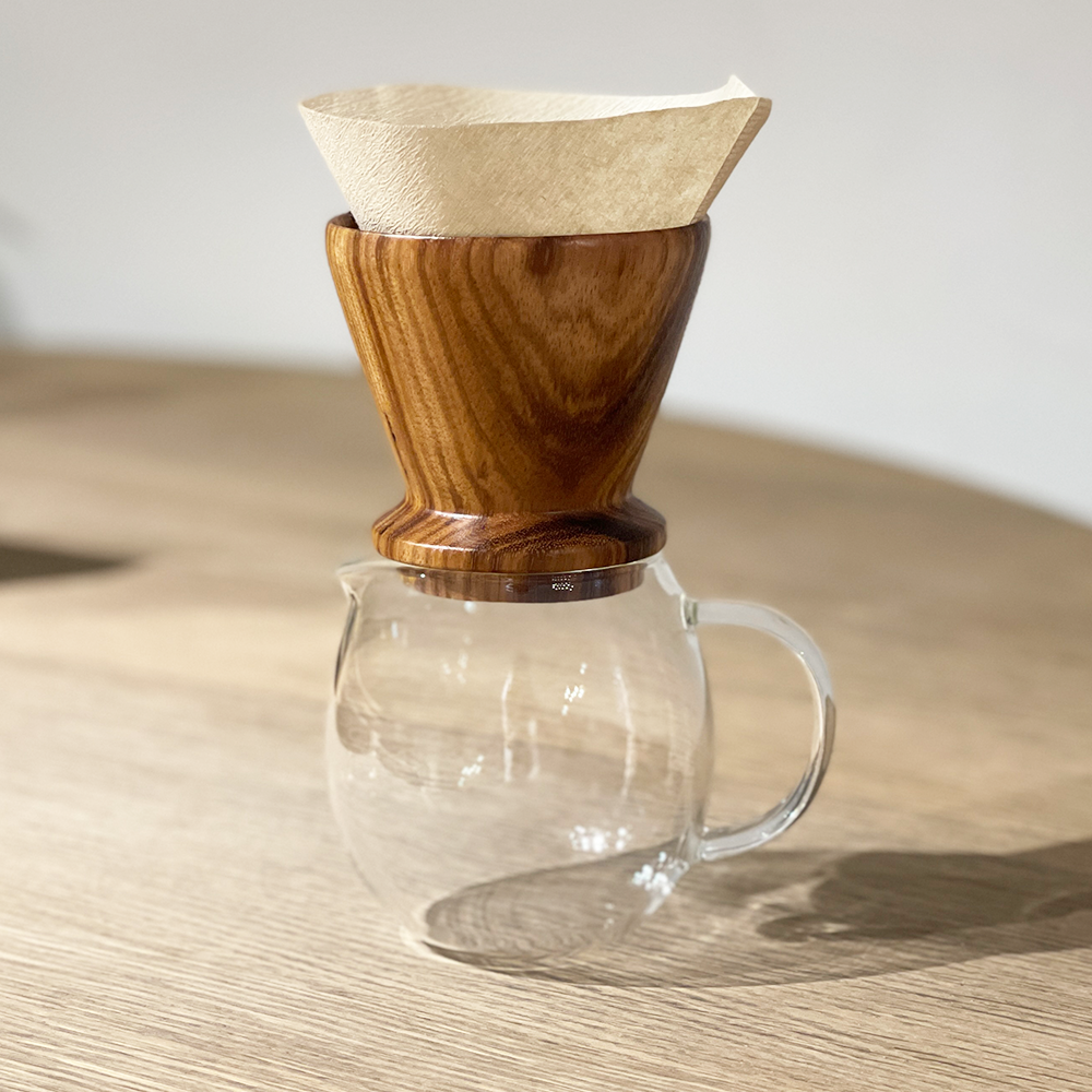 Zuomu|Coffee Dripper & Server wooden coffee filter cup and glass pot set