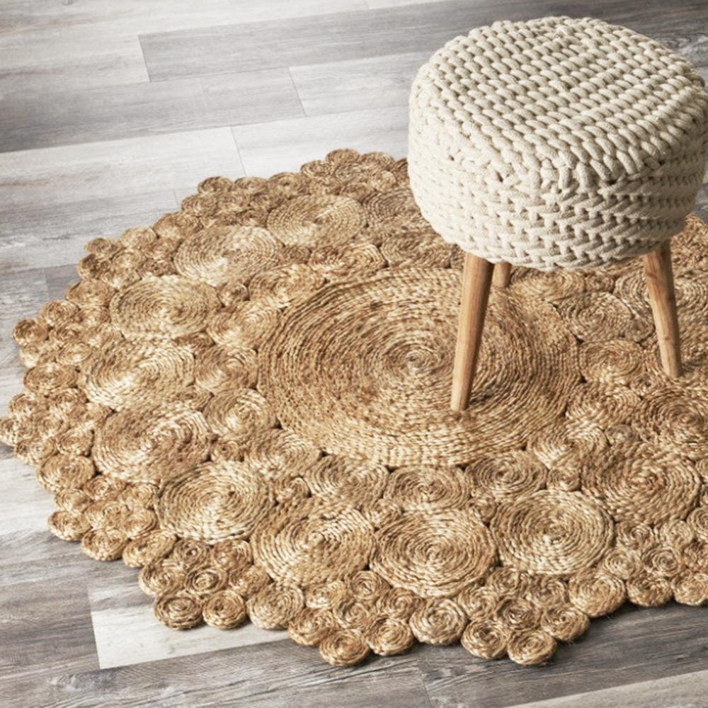 Natural Jute Hand-braided Rug 01 天然黃麻地毯 01