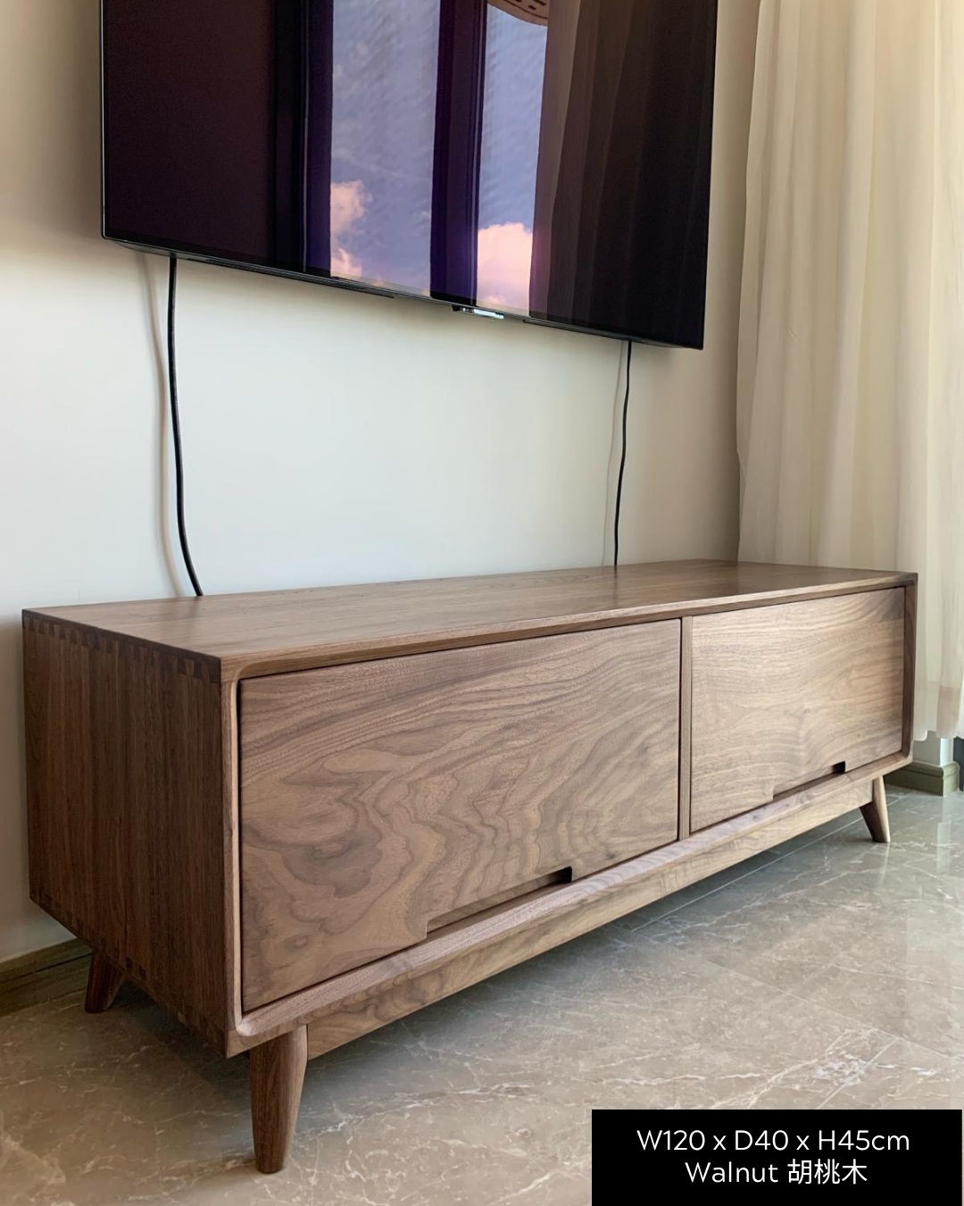 訂造｜SIMPLY TV Board 實木電視櫃（1個櫃桶+1道上翻門）