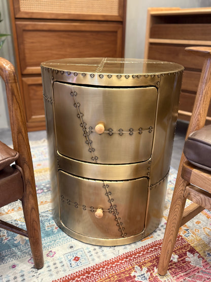 ATELIER Jet Brass Drum Side Table 復古黃銅邊几