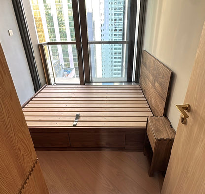 DELIGHT Bed Frame 03 實木油壓床架（平板床頭板款式）｜可訂造非油壓