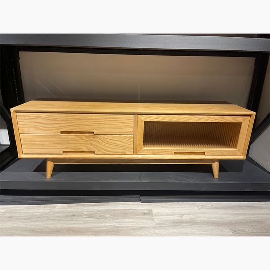 DELIGHT TV Board with Glass Lift-up Door solid wood TV cabinet