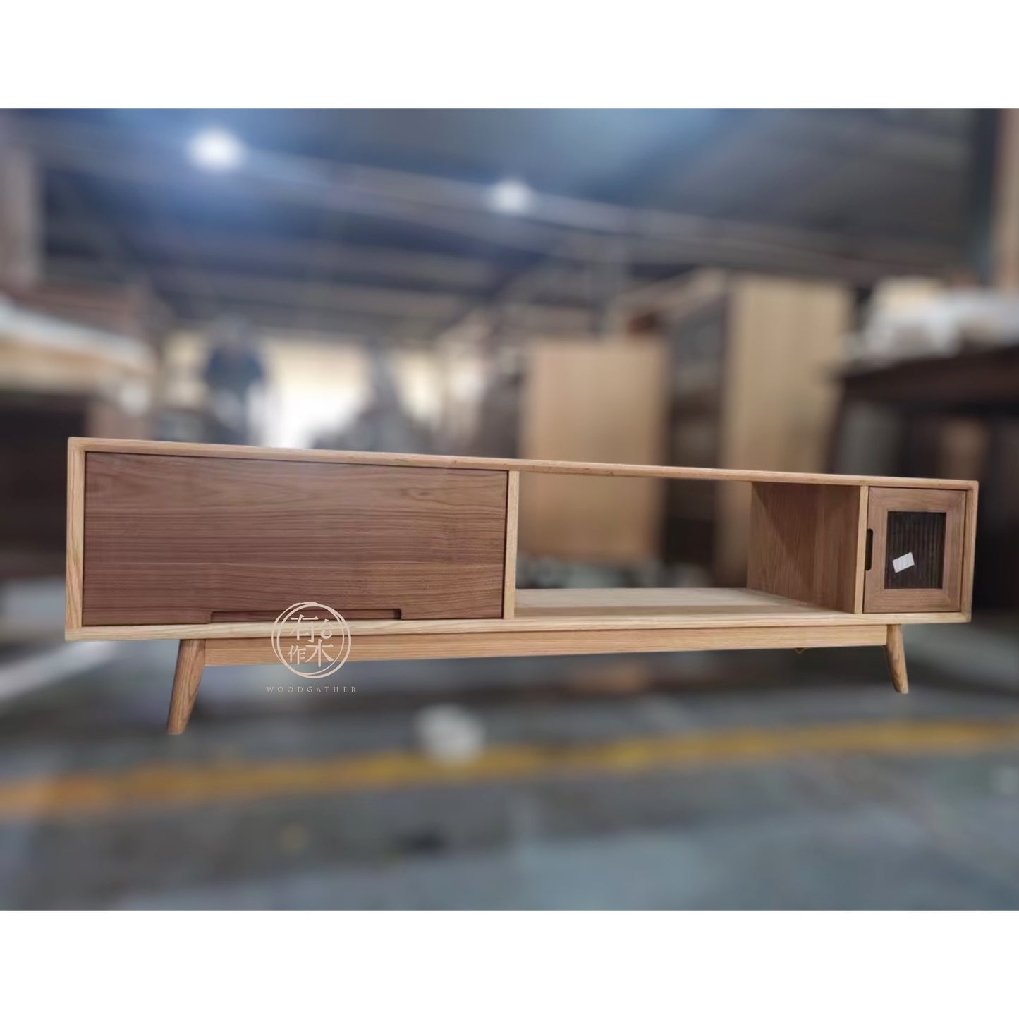 [Customized case] Solid wood TV cabinet