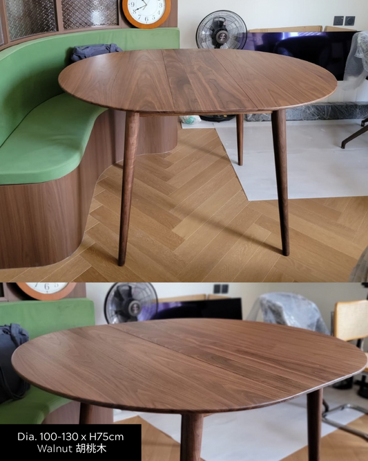DELIGHT Round Extendable Table 實木圓開合餐枱