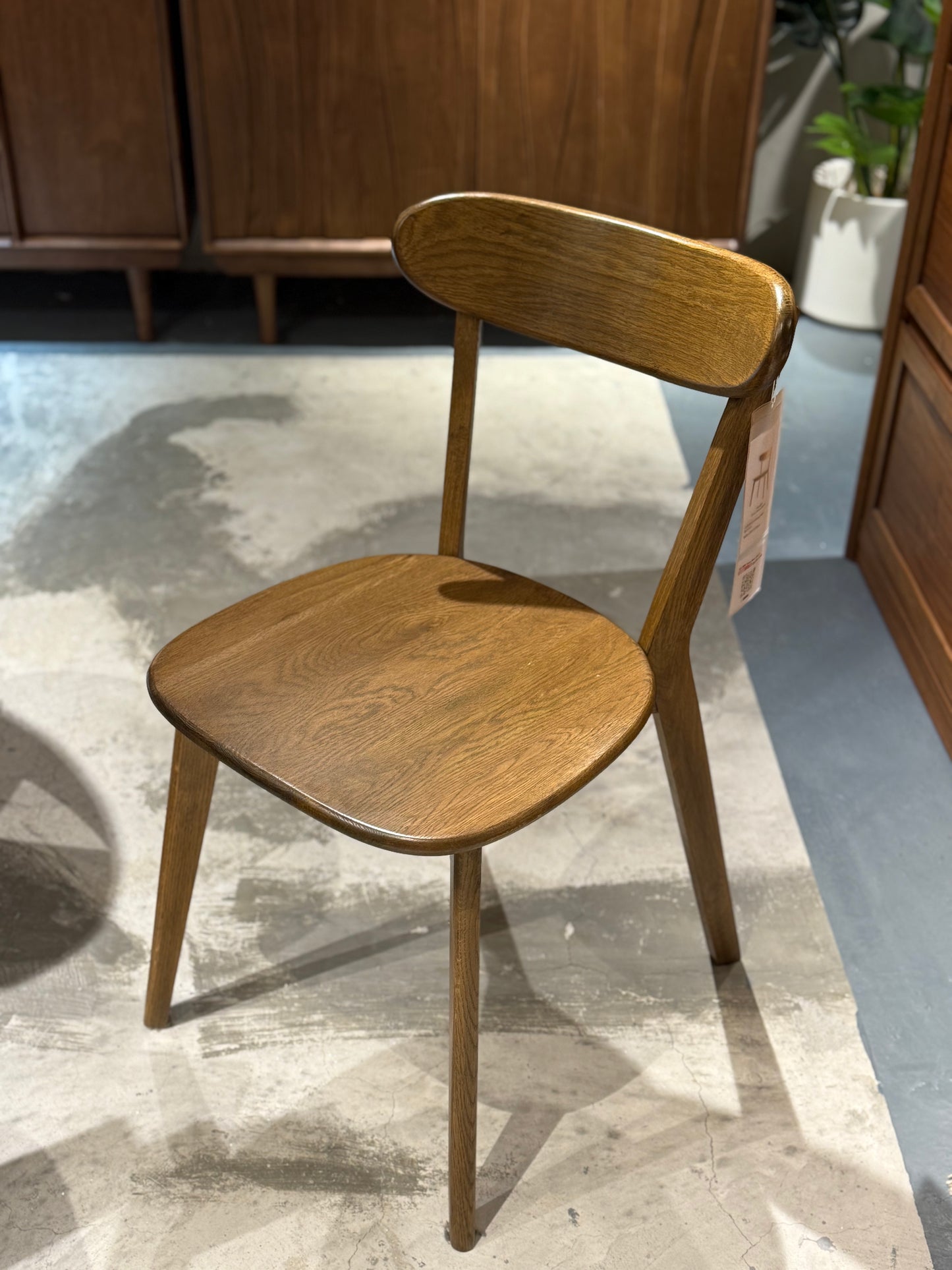 LUMINOUS Dining Chair solid wood oak dining chair (raw wood/dark walnut color)