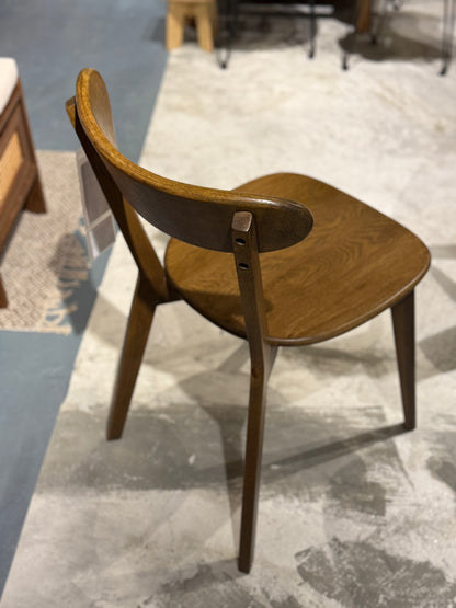 LUMINOUS Dining Chair solid wood oak dining chair (raw wood/dark walnut color)