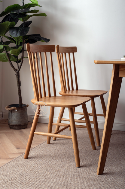 LUMINOUS Dining Chair solid wood oak dining chair (raw wood/dark walnut color)