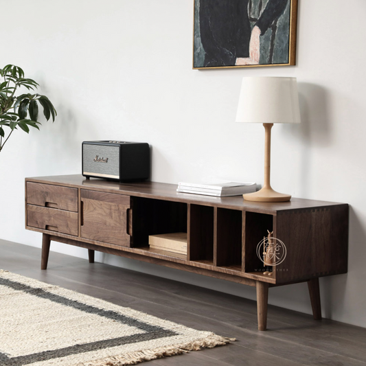 SIMPLY Sliding-Door with shelf TV Board 實木電視櫃（可訂造）